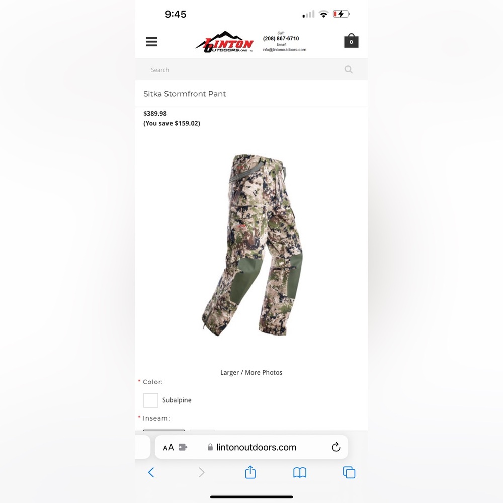 Sitka storm front pant men’s large. Great used condition. Worn 3 times.